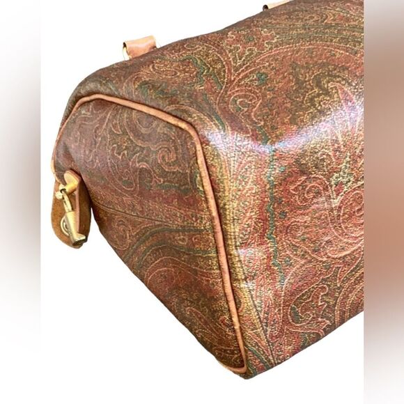 ETRO BORDEAUX PAISLEY PRINT TOTE SHOULDER SATCHEL BAG - Picture 13 of 15